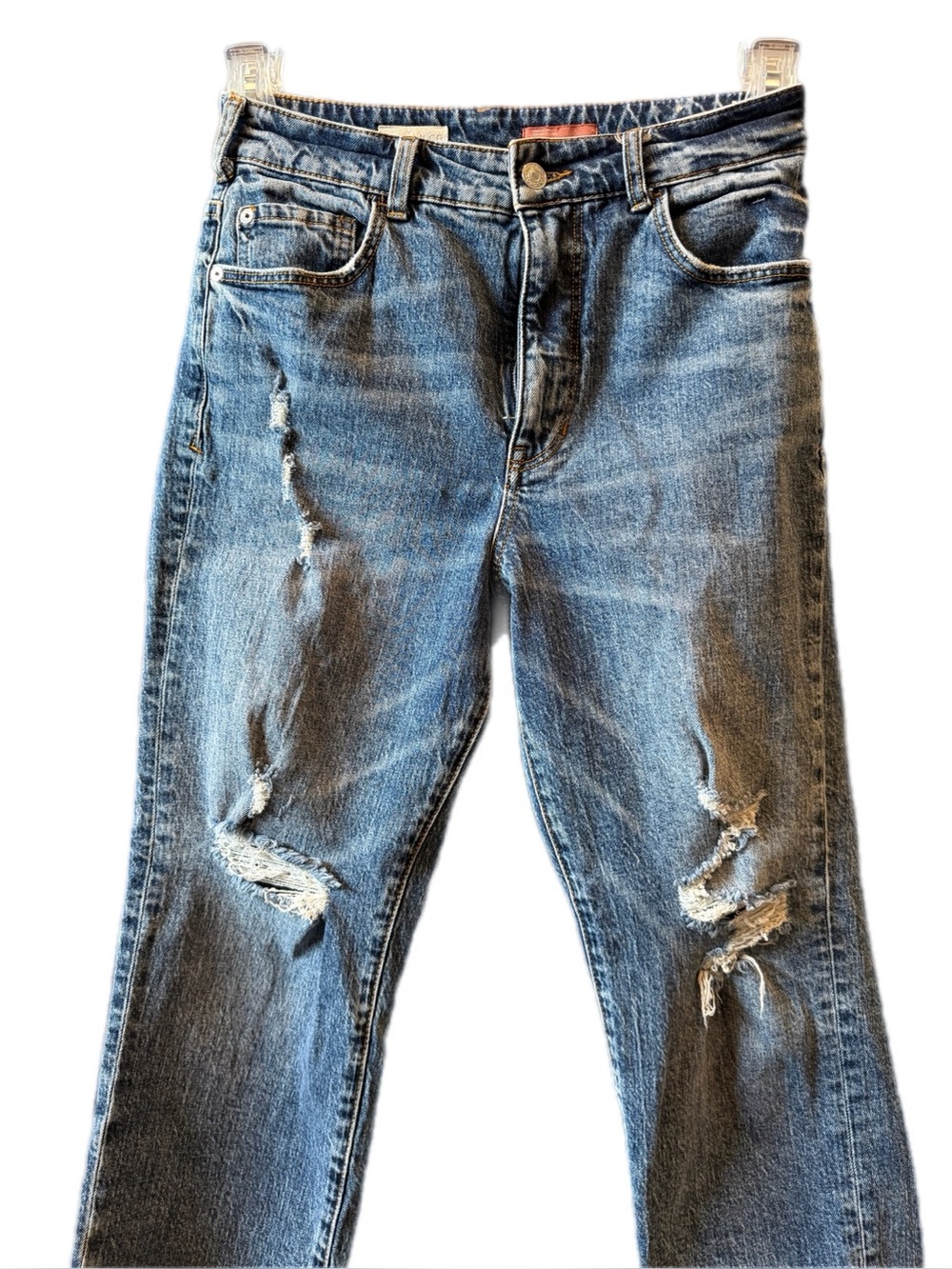 Pilcro Vintage Straight Distressed Blue High-Rise jeans size 29 like new - Picture 5 of 15